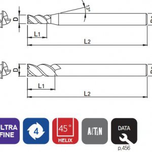Dao Phay Ngón ZE714 4F 55HRC - Widin