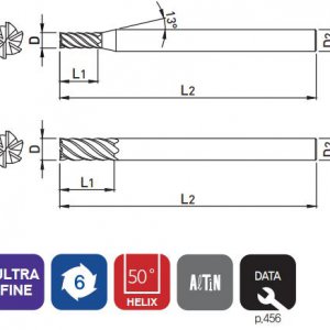 Dao Phay Ngón ZE716 6F 55HRC - Widin