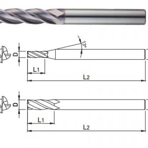 Dao Phay Ngón TX224 4F Me Dài 10~30HRC - Widin
