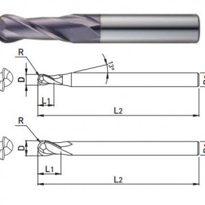 Dao Phay Cầu TXB202 2F Cán Ngắn 10~30HRC - Widin