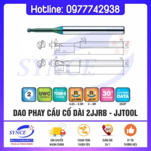 Dao Phay Cầu 2JJRB Cổ Dài 2F - Gia Công Thép 70HRC