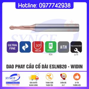 Dao Phay Cầu ESLNB20 Cổ Dài Côn Đầu 2F Hợp Kim Của Widin