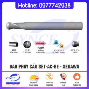 Dao Phay Cầu SET-AC-BE Hợp Kim 2F Segawa - Gia Công Thép