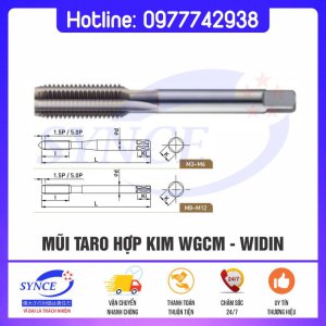 Mũi Taro Hợp Kim WGCM Rãnh Thẳng M3-M12 - Widin