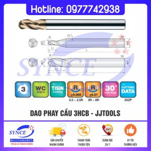 Dao Phay Cầu 3HCB 3F JJTOOL - Gia Công Thép 65HRC