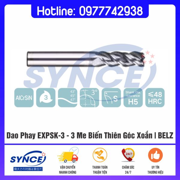 Dao Phay EXPSK-3 - 3 Me Biến Thiên Góc Xoắn | BELZ