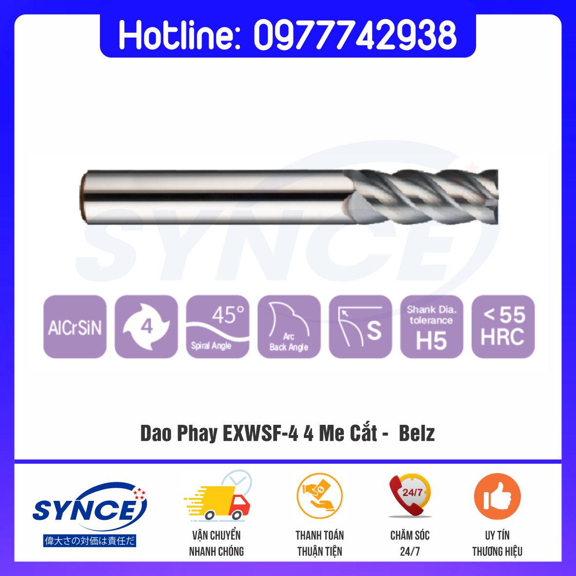 Dao Phay EXWSF-4 4 Me Cắt - Belz